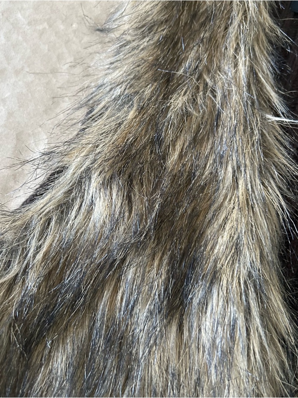 Y2K Brown Faux Fur Cropped Vest Junior’s Medium Tie Closure Layering Piece Boho - Picture 6 of 10